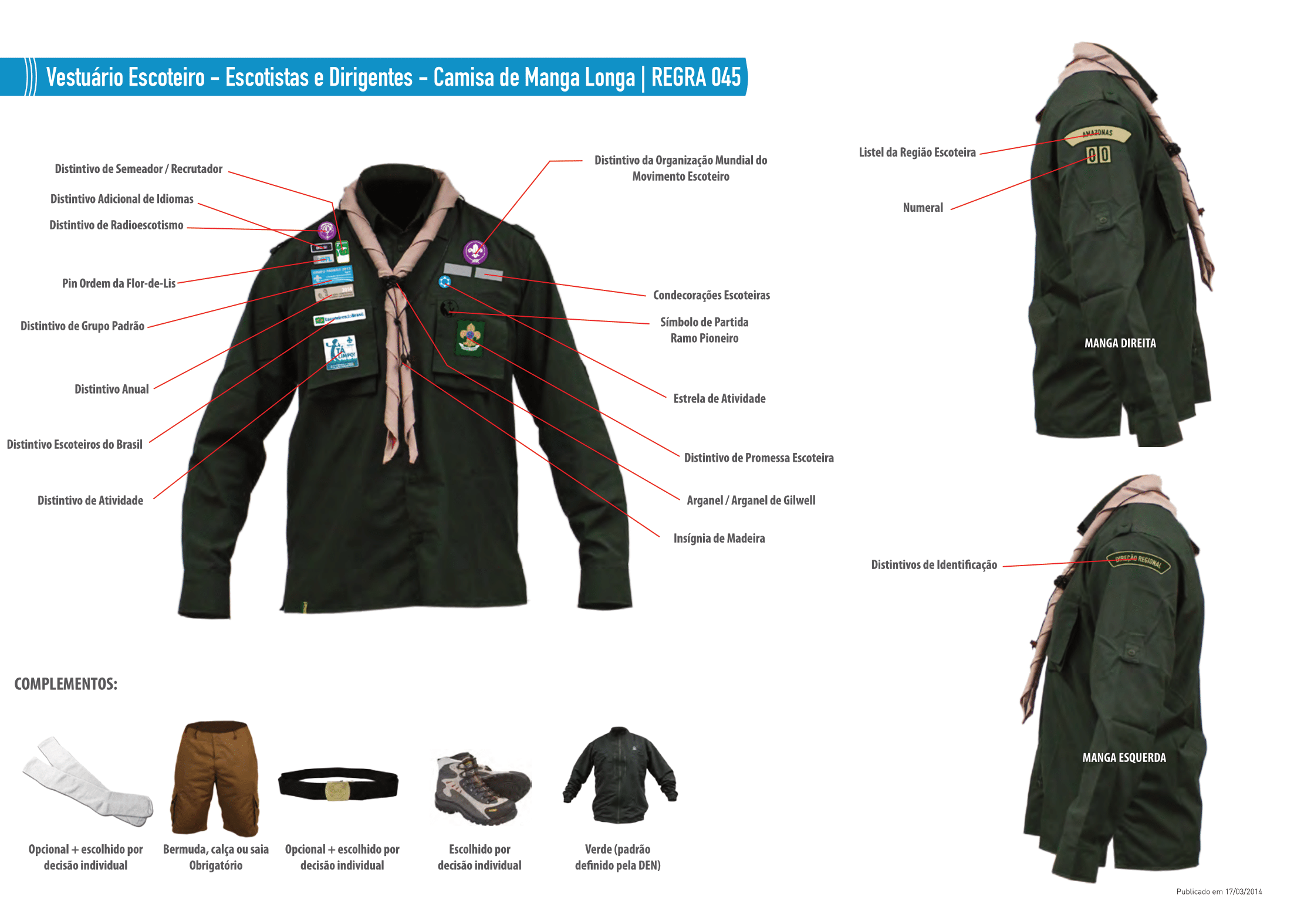 Uniforme Chefe manga longa